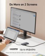 Anker 555 USB C Hub (8 in 1) PowerExpand USB C Adapter, 100W Power Delivery, 4K 60Hz HDMI, 10Gbps USB-C & 2 USB A Datenports, Ethernet Port, microSD & SD Speicherkartenleser, für MacBook Pro und mehr – Bild 5