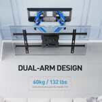 PERLESMITH TV Wandhalterung Schwenkbar Neigbar max.VESA 600x400mm für 37-75zoll Flach Curved Fernseher oder Monitor bis zu 60kg – Bild 4