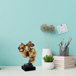 Uziqueif Skulptur Deko Stille Ist Eine Golden Abstrakte Kunst Statue Dekoration Wohnzimmer Büro Bar Café Eingang Statuen Und Skulpturen,Harz – Bild 7