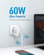 Anker PowerPort+ Atom III Kompaktes 60W PIQ 3.0 & GaN Tech USB-C-Wandladegerät, Doppel-Port mit PIQ 2.0 USB-A und 45W USB-C, USB-C Laptops, Macbook, iPad Pro, iPhone, Galaxy, Pixel und mehr – Bild 2