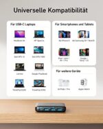 Anker PowerPort Atom III Slim USB-C Ladegerät, 65W 4-Port PIQ 3.0 & GaN Netzteil mit 45W USB-C Eingang, für MacBook, USB C Laptops, iPad Pro, iPhone, Galaxy, Pixel und mehr – Bild 6
