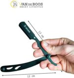 Van De Boos® Rasiermesser Set mit 100 Derby Wechselklingen - Hochwertiges Edelstahl Barber Bartmesser mit extra scharfen Klingen – Bild 4