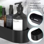 Qeekzeel Duschregal Ohne Bohren Duschkorb Organizer Nagelfrei Selbstklebend Duschablage Gewürzregal Selbstklebend Kein Schaden Wandhängend Matte Finish Für Badezimmer – Bild 3