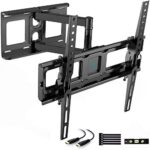 PERLESMITH TV Wandhalterung, Schwenkbare Neigbare TV Halterung für 26-55 Zoll Flach & Curved Fernseher oder Monitor bis zu 40kg, max.VESA 400x400mm