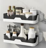 EigPluy 2 Stück Badezimmer Regal, Ohne Bohren Badezimmerregale, Duschregal Plastik Duschkörbe an der Wand montiert für Küchen und Badezimmer – Bild 2