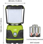 LE LED Campinglampe, Ultra Hell 1000 Lumen, 4 LeuchtmodiI Dimmbar Suchscheinwerfer, Batteriebetrieben Notfallleuchte für Stromausfällen, Wandern, Notfall, Ausfälle und so weiter – Bild 8