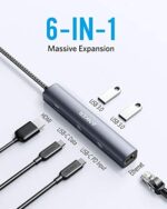 Anker PowerExpand 6-in-1 USB-C Ethernet Adapter, PD Ethernet Hub, 65 PD, 4K HDMI, 1Gbps Ethernet, USB-C Daten, 2 USB 3.0 Datenports, kompatibel mit MacBook Pro, MacBook Air, iPad Pro, XPS – Bild 2