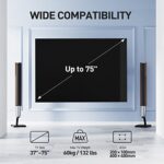 PERLESMITH TV Wandhalterung Schwenkbar Neigbar max.VESA 600x400mm für 37-75zoll Flach Curved Fernseher oder Monitor bis zu 60kg – Bild 6
