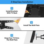 TV Wandhalterung Fernseher wandhalterung Schwenkbar Neigbar TV Halterung für 20-60 Zoll Flach &Curved LCD LED, Monitor bis zu 50kg, max.VESA 400x400 – Bild 6