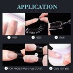 Gelike ec Nageltips 552 Stück Fake Nails Transparent, Künstliche Nägel Zum Aufkleben Nail Art Starter DIY – Bild 6