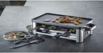WMF Lono Raclette Grill mit Pfännchen und Schiebern, Raclette 8 Personen, 15 W, edelstahl matt – Bild 2