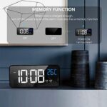 HOMVILLA Digitaler Wecker mit Grosse LED Temperaturanzeige, Tischuhr Spiegelalarm mit Dual Alarm Snooze Zeit 4 Stufen Einstellbarer Helligkeitsdimmer 13 Musik USB Ladeanschluss Nachttisch Schlafzimmer – Bild 4