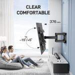 PERLESMITH TV Wandhalterung Schwenkbar Neigbar max.VESA 600x400mm für 37-75zoll Flach Curved Fernseher oder Monitor bis zu 60kg – Bild 3