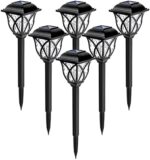 GIGALUMI Solar-LED-Wegleuchten für den Aussenbereich, 6 Stück, wasserdichte solarbetriebene Weglichter für Garten, Terrasse, Landschaft, Gehweg, Warmweiss – Bild 2