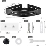 PNNP Duschregal Duschablage Ecke Ohne Bohren 2 Stück Selbstklebend, Badezimmer Regal Metall Rostfrei, Duschkorb Bad Accessoires Mit Haken, Badregal für Bathroom Organizer Dusche Ablage – Bild 5