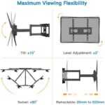PERLESMITH TV Wandhalterung, Schwenkbare Neigbare TV Halterung für 26-55 Zoll Flach & Curved Fernseher oder Monitor bis zu 40kg, max.VESA 400x400mm – Bild 2