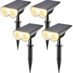 Linkind LED Solar Gartenlampen, StarRay Licht-Sensorik Solarleuchten, IP67 Wasserdicht Aussenwandleuchte 650lm, Solarstrahler für Aussenbereich