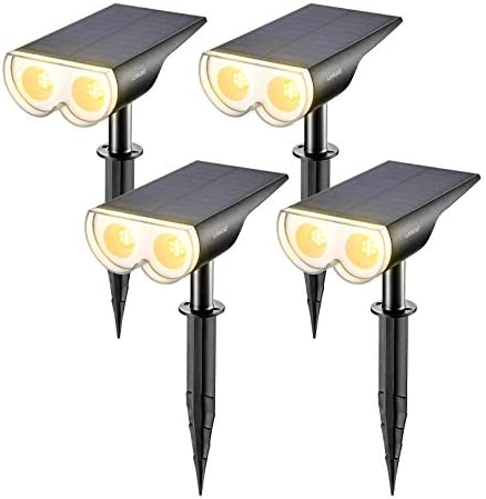 Linkind LED Solar Gartenlampen, StarRay Licht-Sensorik Solarleuchten, IP67 Wasserdicht Aussenwandleuchte 650lm, Solarstrahler für Aussenbereich