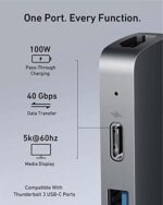Anker 547 USB-C Hub für MacBook, Kompatibel mit USB-C Multifunktionsanschluss, 100W Power Delivery, 4K HDMI, USB-C, 2 USB-A Datenports, SD/microSD Speicherkartenleser – Bild 4
