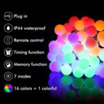 B-right RGB LED Lichterkette mit Strom – 100 bunte Globen, Fernbedienung, Innen & Aussen, für Weihnachten & Partys – Bild 2