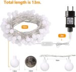 B-right RGB LED Lichterkette mit Strom – 100 bunte Globen, Fernbedienung, Innen & Aussen, für Weihnachten & Partys – Bild 6