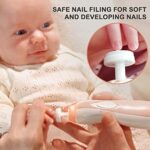 Haakaa Elektrischer Baby-Nagelknipser, Baby-Nagelfeilen-Set mit 6 Maniküren und LED-Licht für Neugeborene, Kleinkinder oder Erwachsene – Bild 3