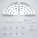 GERUIKE Duschablage Ohne Bohren,Duschregal Ohne Bohren, Duscheckregal, Duschkorb, Badregal, für Bad Küche Toilette, Aluminium, 2 Stück – Bild 5