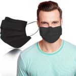 SYMTEX 100 Stück Schwarze Medizinisch Chirurgische Masken Type IIR Norm EN 14683 zertifizierte CE Mundschutzmasken OP Maske 3-lagig Mundschutz Gesichtsmaske Einwegmaske mund und nasenschutz – Bild 3