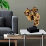 Uziqueif Skulptur Deko Stille Ist Eine Golden Abstrakte Kunst Statue Dekoration Wohnzimmer Büro Bar Café Eingang Statuen Und Skulpturen,Harz – Bild 8