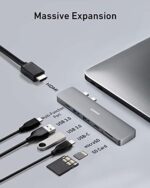 Anker 547 USB-C Hub für MacBook, Kompatibel mit USB-C Multifunktionsanschluss, 100W Power Delivery, 4K HDMI, USB-C, 2 USB-A Datenports, SD/microSD Speicherkartenleser – Bild 3