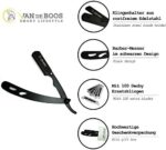 Van De Boos® Rasiermesser Set mit 100 Derby Wechselklingen - Hochwertiges Edelstahl Barber Bartmesser mit extra scharfen Klingen – Bild 2