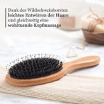 lampox® Bambus Haarbürste mit Wildschweinborsten Kopfmassage Haarpflege, Entwirrbürste für lange Haare & Locken von Damen, Herren & Kinder, Massagebürste für die Kopfhaut, Detangler – Bild 2