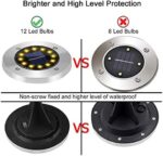 GREPRO Solar Bodenleuchten 8 Stück, 12 LEDS Solarlampen für Aussen, Gartenleuchte Solar IP65 Wasserdicht Warmweiss Led Gartenleuchten Solar für Rasen/Auffahrt/Gehweg/Patio/Garden Solarleuchte – Bild 3