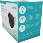 EUROPAPA® 20x FFP2 Schwarz Maske 5 Lagen Mundschutzmaske CE Stelle zertifiziert Atemschutzmasken hygienische Einzelverpackung EU 2016/425 – Bild 2