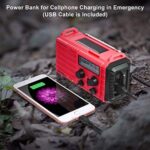 Mesqool Notfallradio Solar Kurbel Tragbares Radio, Wasserdicht LED Dynamo Lampe Powerbank AM/FM/SW-Radio und SOS Alarm, Solarenergie, Handdynamokurbel, Taschenlampe, Batteriebetrieben, Kompass – Bild 5