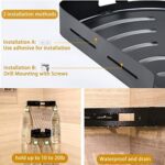 PNNP Duschregal Duschablage Ecke Ohne Bohren 2 Stück Selbstklebend, Badezimmer Regal Metall Rostfrei, Duschkorb Bad Accessoires Mit Haken, Badregal für Bathroom Organizer Dusche Ablage – Bild 6