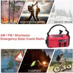 Mesqool Notfallradio Solar Kurbel Tragbares Radio, Wasserdicht LED Dynamo Lampe Powerbank AM/FM/SW-Radio und SOS Alarm, Solarenergie, Handdynamokurbel, Taschenlampe, Batteriebetrieben, Kompass – Bild 3