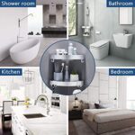 GERUIKE Duschablage Ohne Bohren,Duschregal Ohne Bohren, Duscheckregal, Duschkorb, Badregal, für Bad Küche Toilette, Aluminium, 2 Stück – Bild 3