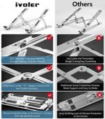 ivoler Laptop Ständer, 6-Stufe Höhenverstellbar Laptop Stand, Faltbarer Aluminium-Riser, Tragbar Belüfteter Notebook Ständer Kompatibel mit 10-15,6 ” Laptop – Bild 3