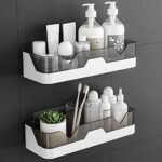 EigPluy 2 Stück Badezimmer Regal, Ohne Bohren Badezimmerregale, Duschregal Plastik Duschkörbe an der Wand montiert für Küchen und Badezimmer