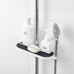 Hawsam Ohne Bohren Duschablage für die Duschstange, Badezimmer Dusche Rack Verstellbar Höhe, Für Duschstange mit Durchmesser von 19mm - 25mm – Bild 4