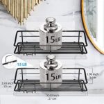 Nieifi Duschablage ohne Bohren – Selbstklebendes Regal mit Haken, 2er Set, Edelstahl-Design Schwarz – Bild 6