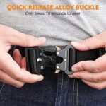 BESTKEE Herren Taktischer Gürtel 1,5 Zoll Hochleistungs Gürtel, Militär Stil Buckle Gürtel Nylon Schnellverschluss Metallschnalle, Geschenk mit Taktischem Molle-Beutel und Haken (Grösse: 125cm) – Bild 2