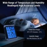 ThermoPro TP55 digitales Thermo-Hygrometer Innen Thermometer Hygrometer Temperatur und Luftfeuchtigkeitmessgerät mit Raumklima-Indikator für Raumklimakontrolle Raumluftüerwachtung – Bild 3