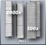 Einhell Elektrotacker TC-EN 20 E (für Klammern Typ 53, Nägel Typ 47, elektronische Schlagkraftvorwahl, Sicherheitsnase, inkl. 1000 Klammern/500 Nägel) – Bild 2