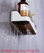 EigPluy 2 Stück Badezimmer Regal, Ohne Bohren Badezimmerregale, Duschregal Plastik Duschkörbe an der Wand montiert für Küchen und Badezimmer – Bild 3