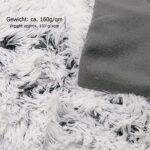 ZOLLNER Kuscheldecke,  Kunstfell, Mikrofaser, Wendedecke, weiss-grau – Bild 5