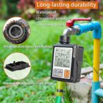 CROSOFMI Bewässerungscomputer Wasserzeitschaltuhr Garten Zeitschaltuhr Bewässerung,Grosses 3-Zoll-Display Regenverzögerung und Kindersicherung – Bild 6