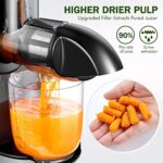 AMZCHEF Slow Juicer Entsafter Gemüse und Obst Profi Entsafter mit Ruhiger Motor & Umkehrfunktion & Saftkanne & Reinigungsbürste – Bild 3