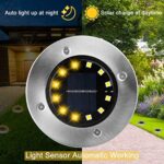 GREPRO Solar Bodenleuchten 8 Stück, 12 LEDS Solarlampen für Aussen, Gartenleuchte Solar IP65 Wasserdicht Warmweiss Led Gartenleuchten Solar für Rasen/Auffahrt/Gehweg/Patio/Garden Solarleuchte – Bild 4